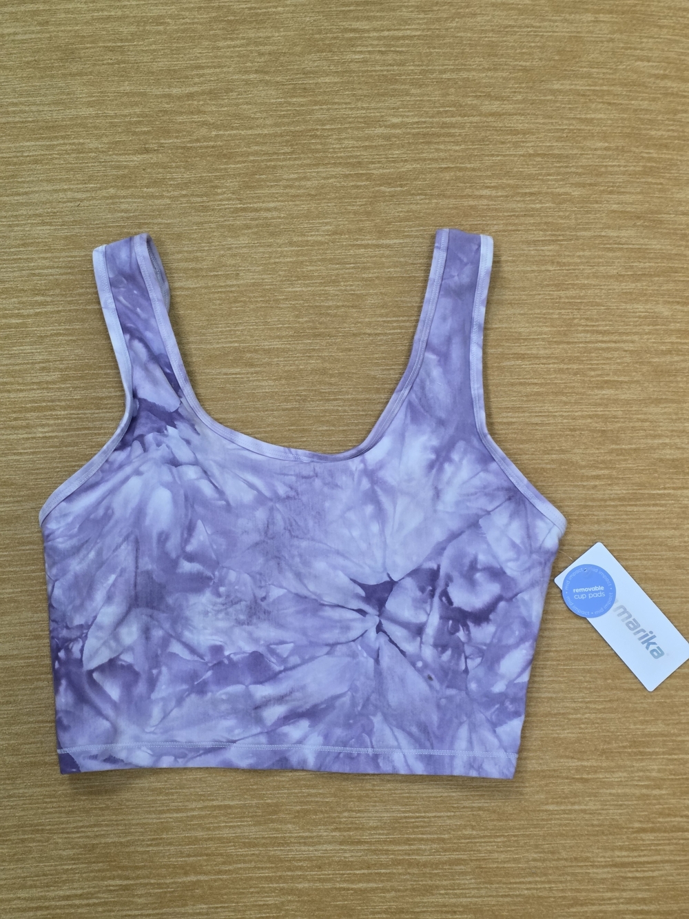 Marika Size Large NWT Lavender Tie-Dye Sports Bra Crop Top